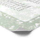 Sage-Grüner Landschaft-Toile-Hochzeits-Sitzplan Poster (Ecke)
