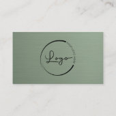 Sage-Grüner Metallischer Firmenlogo-QR-Code  Visitenkarte (Rückseite)