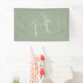 Sage-Grüner Minimalistischer Hochzeits-Willkommens Banner (Insitu)