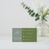 Sage-Grüner QR-Code, Benutzerdefinierter Termin, K Visitenkarte (Stehend Vorderseite)