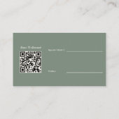 Sage-Grüner QR-Code, Benutzerdefinierter Termin, K Visitenkarte (Rückseite)