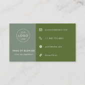 Sage-Grüner QR-Code, Benutzerdefinierter Termin, K Visitenkarte (Vorderseite)