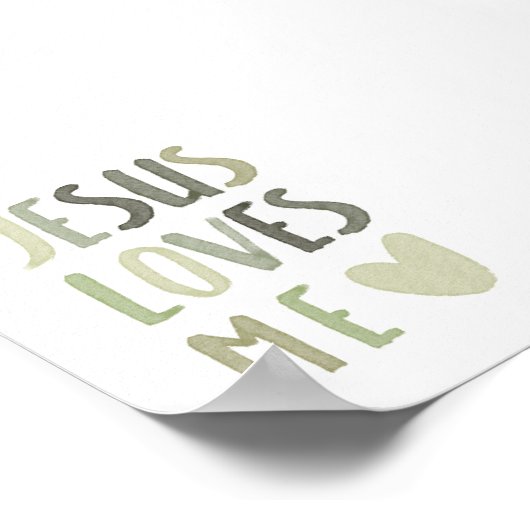 Sage grüner Regenbogen Jesus Liebe mir Poster (Ecke)