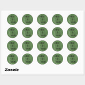 Sage-Grünes Bogen-Hochzeitssticker Runder Aufkleber (Blatt)