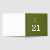 Sage-Grünes Monogramm-Hochzeit Gästebuch (Voll)