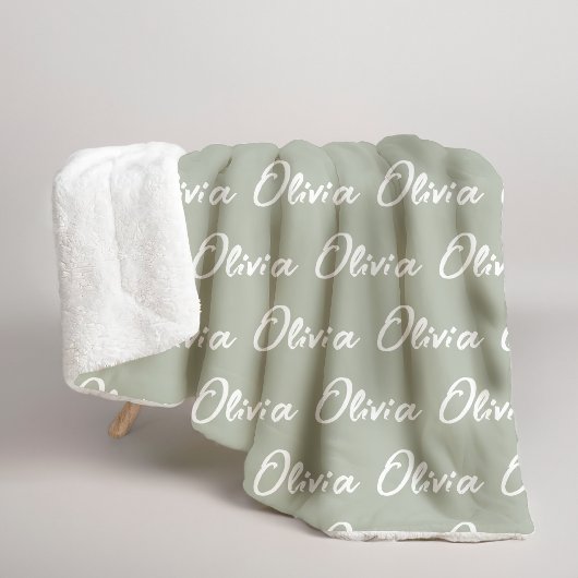 Sage Grünes Sherpa-Einzelstück für Mama oder Nana Sherpadecke