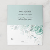 Sage Grüntöne Floral Wedding Luxus Platzkarte (Außenseite Aufgefaltet)