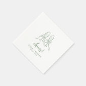 Sage Hand Drawn Cheers Glassed Whimsical Party Serviette (Ecke)