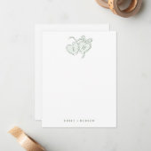 Sage Hand Drawn Hearts Monogram Personalized Mitteilungskarte (Vorderseite/Rückseite Beispiel)