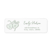 Sage Hand Drawn Hearts Monogram return address (Vorne)