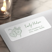 Sage Hand Drawn Hearts Monogram return address