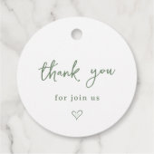 Sage Hand Drawn Hearts Monogram Thank You  Geschenkanhänger (Rückseite)