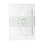 Sage Hand Drawn Hearts Monogram Whimsical Wedding Einladungsbanderole (Vorderseite Beispiel)