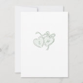 Sage Hand Drawn Monogram Whimsical Wedding Details Mitteilungskarte (Rückseite)