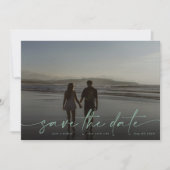 Sage Hand geschrieben Modernes Foto Green Sea Foor Save The Date (Vorderseite)