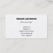 Sage Herbs Kulinarischer Koch Catering Business Ca Visitenkarte (Rückseite)