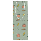 Sage Herbst Erntefest Hübscher Erntedank Geschenktüte Für Weinflaschen (Rückseite)