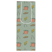 Sage Herbst Erntefest Hübscher Erntedank Geschenktüte Für Weinflaschen (Vorderseite)