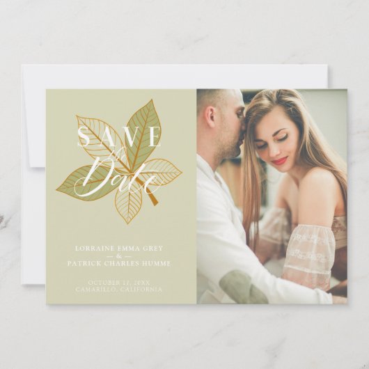 Sage Herbst verlässt Themed Wedding Custom Foto (Vorderseite)