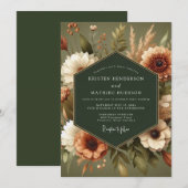 Sage Herbstdrauhzeit-Hochzeit Einladung (Vorne/Hinten)