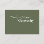 Sage Honeymoon Fund Registry Enclosure Card Begleitkarte (Rückseite)