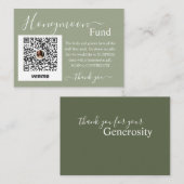 Sage Honeymoon Fund Registry Enclosure Card Begleitkarte (Vorne/Hinten)