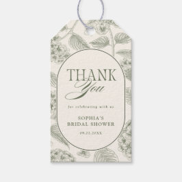 Sage Hydrangea Vintage Bridal Shower Geschenkanhänger