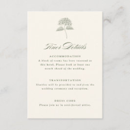 Sage Hydrangea Vintage Wedding Details Begleitkarte
