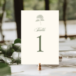 Sage Hydrangea Vintage Wedding Tischnummer