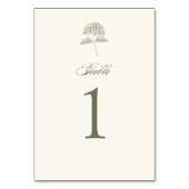 Sage Hydrangea Vintage Wedding Tischnummer (Vorderseite)