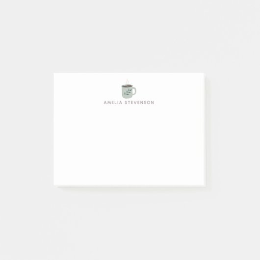Sage Hyge Kaffee Tasse Illustration Personalisiert Post-it Klebezettel (Vorderseite)