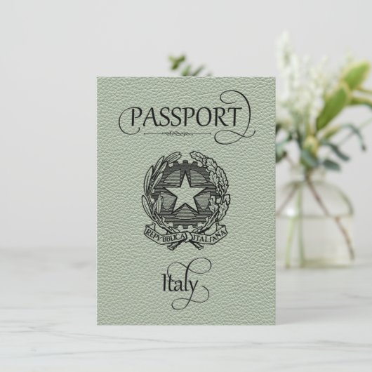 Sage Italy Passport Save the Date (Stehend Vorderseite)