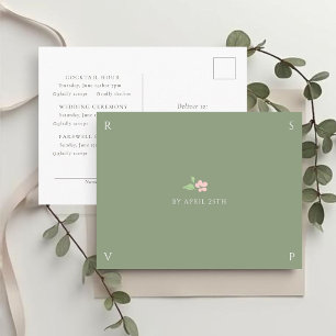 Sage & Ivory   Chic Hochzeit RSVP Antwort Postkart Postkarte