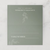 Sage Ivory Ivy Floral Boho Wedding Platzkarte (Außenseite Aufgefaltet)