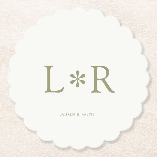 Sage & Ivory Simple Chic Couple Untersetzer (Vorderseite)