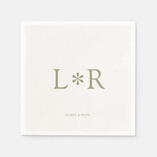 Sage & Ivory | Stilvoll modern Serviette (Vorderseite)