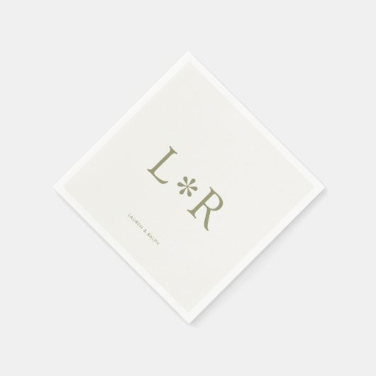 Sage & Ivory | Stilvoll modern Serviette (Ecke)