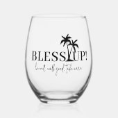 Sage! Jamaikanisches Thema Stemless Wine Glass Weinglas Ohne Stiel (Vorderseite)