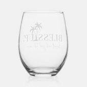 Sage! Jamaikanisches Thema Stemless Wine Glass Weinglas Ohne Stiel (Rückseite)