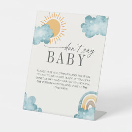 Sage kein Baby | Baby Shower Sunshine Games Sockelschild