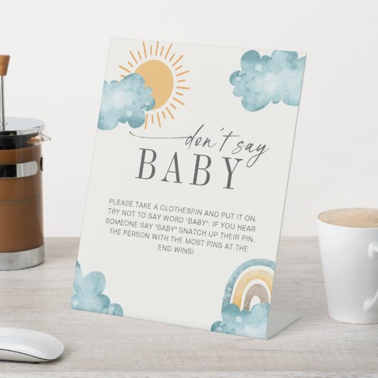 Sage kein Baby | Baby Shower Sunshine Games Sockelschild (In SItu)