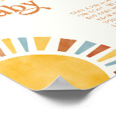 Sage kein Baby Boho Sun Baby Shower Game Sign Poster (Ecke)
