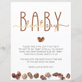 Sage kein Baby Coffee Baby Shower Game
