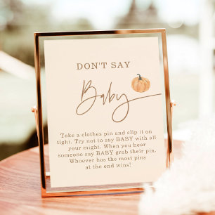 Sage kein Baby Game, Fall Pumpkin Baby Shower Poster