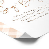 Sage kein Baby Gingham Süsse Pie Baby Duschzeichen Poster (Ecke)