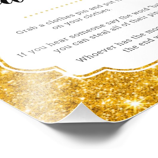 Sage kein Baby Gold Baby Duwer Game Sign Fotodruck (Ecke)