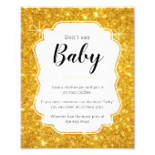 Sage kein Baby Gold Baby Duwer Game Sign Fotodruck (Vorne)