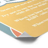 Sage kein Baby Groovy Retro Sunshine Duschzeichen Poster (Ecke)