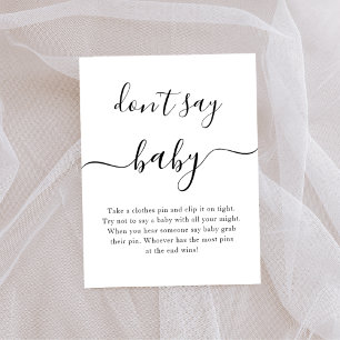 Sage kein Baby Shower Game Sign Poster