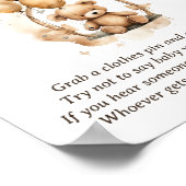 Sage kein Baby Teddy Bear Baby Shower Game Poster (Ecke)